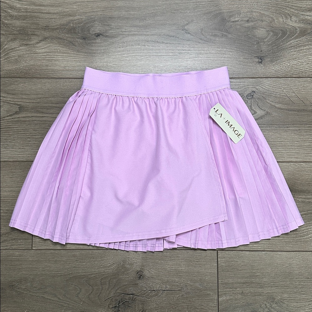 LA + Image High Rise Pleated Pocket Tennis‎ Skirt Skort Pink Size Large